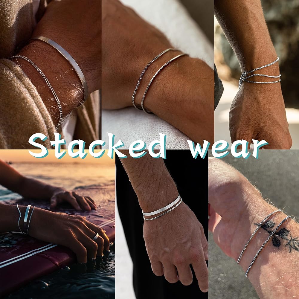 ❣️未使用品❣️ブレスレット 925スターリングシルバー メンズブレスレット シルバー925 ブレスレット メンズ 喜平ブレスレット 幅8mm